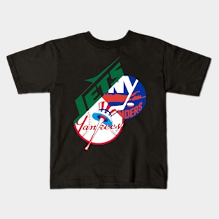 Jets Yankees islanders Kids T-Shirt